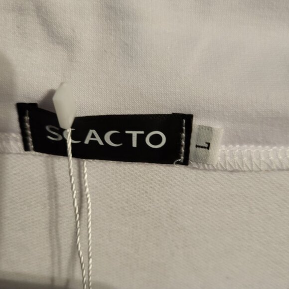 NWT SCACTO QUARTER ZIP WHITE PULLOVER SZ L - Picture 5 of 6